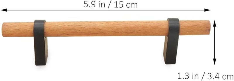 Solid Wood Cabinet Pull Black 96mm Hole Spacing Simple Drawer Handle Wardrobe Furniture Hardware - Image 2